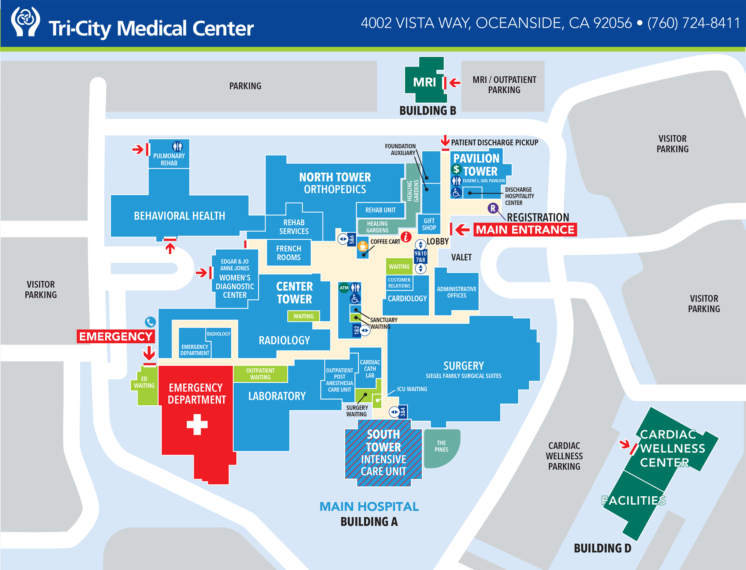 Queen's Medical Center Campus Map